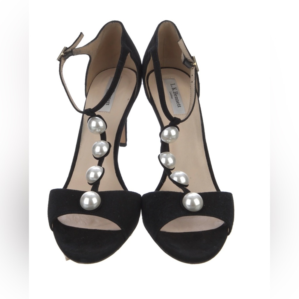 L.K. Bennett Suede Alejandra T-Strap Sandals with Box